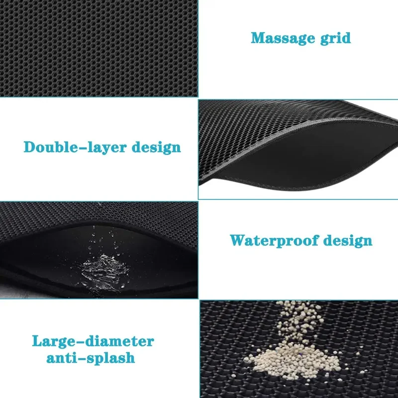 Cat Litter Mat With Double Layer Waterproof Pet Box Non-slip Sand Pad...