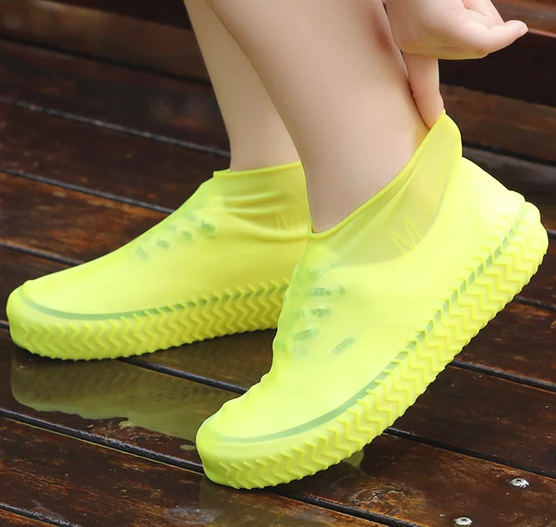 Silikon wasserdichte Schuhabdeckungen S/M/L, wiederverwendbare Nicht-Schlupf-Regenschuhabdeckungen, OverShoes Gummi-Regenstiefel für Regentag im Freien – Detail 2