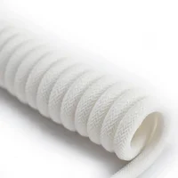 สายคีย์บอร์ด 1.5 ม. แบบขด Type-C เป็น USB A พร้อมขั้วต่อแบบถอดได้ สำหรับคีย์บอร์ดเล่นเกม/แท็บเล็ต (สีขาว) 3