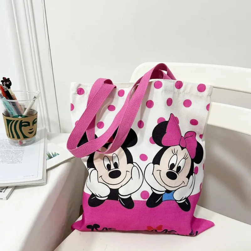 Disney Mickey Mouse Cartoon Handbags Strawberry Bear Winnie The Pooh Canvas Borsa Per La Spesa Portatile Da Donna