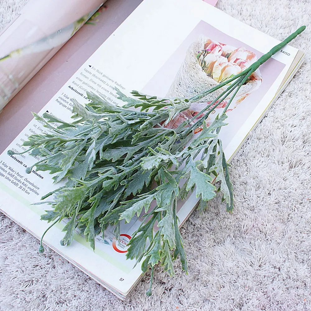 5 Stück Chrysanthemenblätter Künstliche Blumenpflanze für Heimdekoration, Wandvasen, Hochzeitsfotografie, Weihnachtskranz, DIY-Geschenkbox – Detail 1