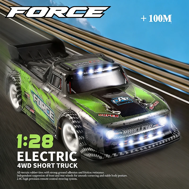 Gros plan sur l'avant du WLtoys 284161 RTF Buggy RC 30km/h – Prêt à Rouler, avec phares et pare-chocs.