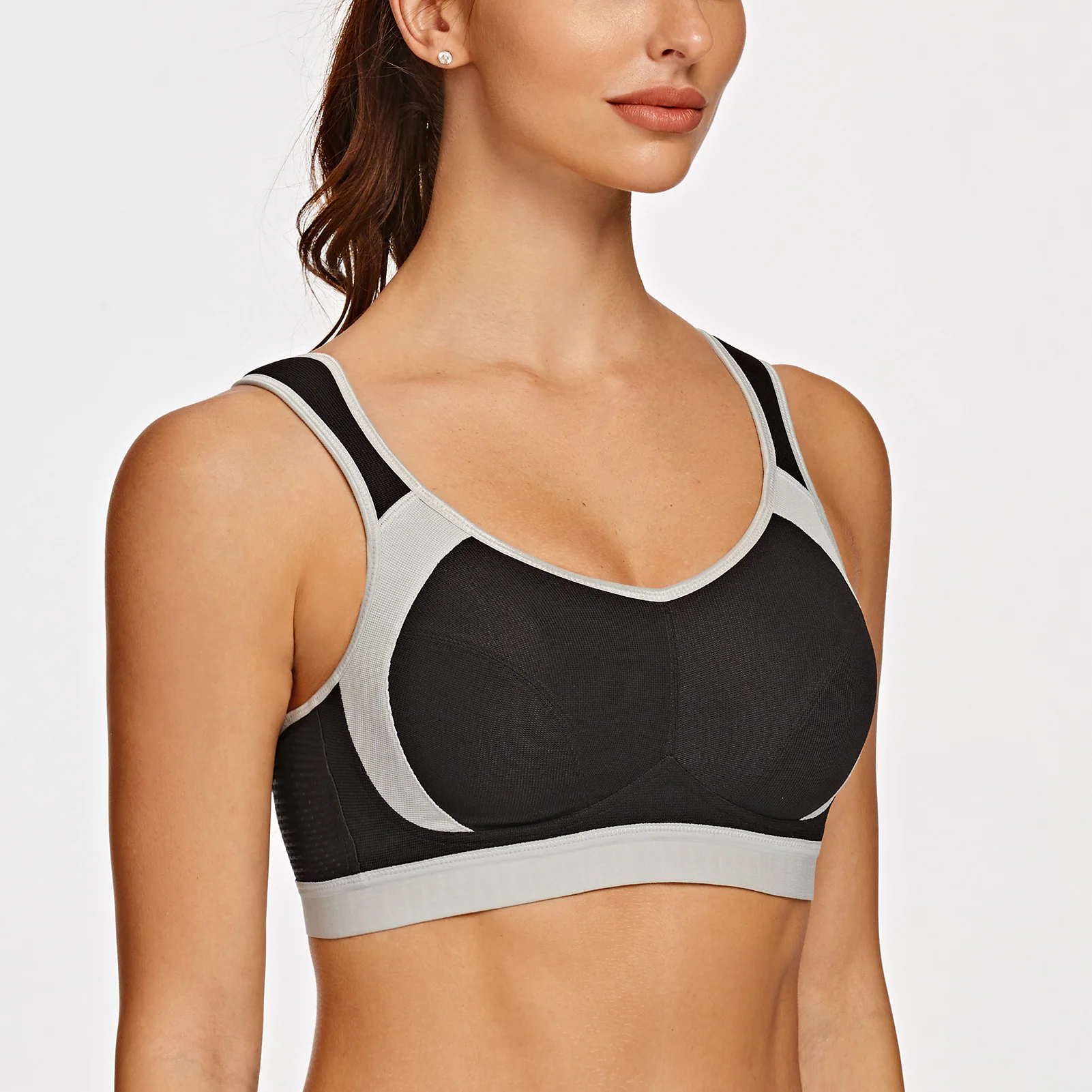 AGONVIN Women's High Impact Support Wirefree Bounce Control Plus Size Workout Sports Bra 5
