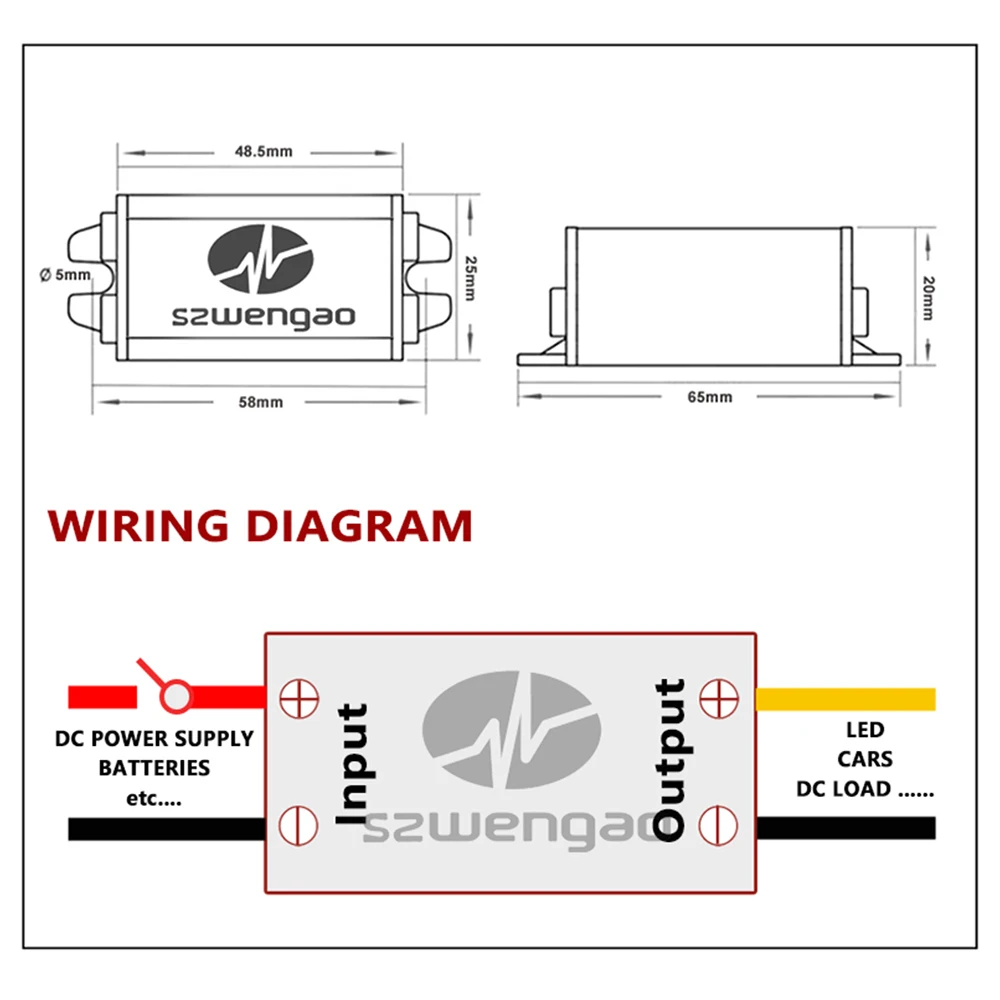 Universal Buck Module Step-Down Power Converter Regulator with LED Voltage Transformer