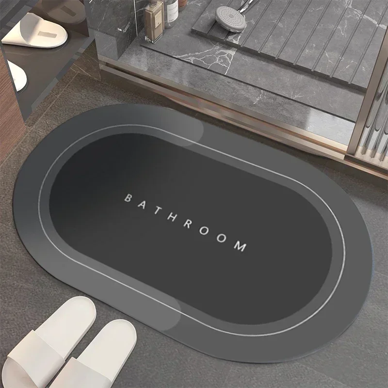 

Super Absorbent Rubber Bath Mat, Bathroom Rug, Non-slip Entrance Doormat, Floor Mats, Toilet Carpet, Kitchen Area Rugs