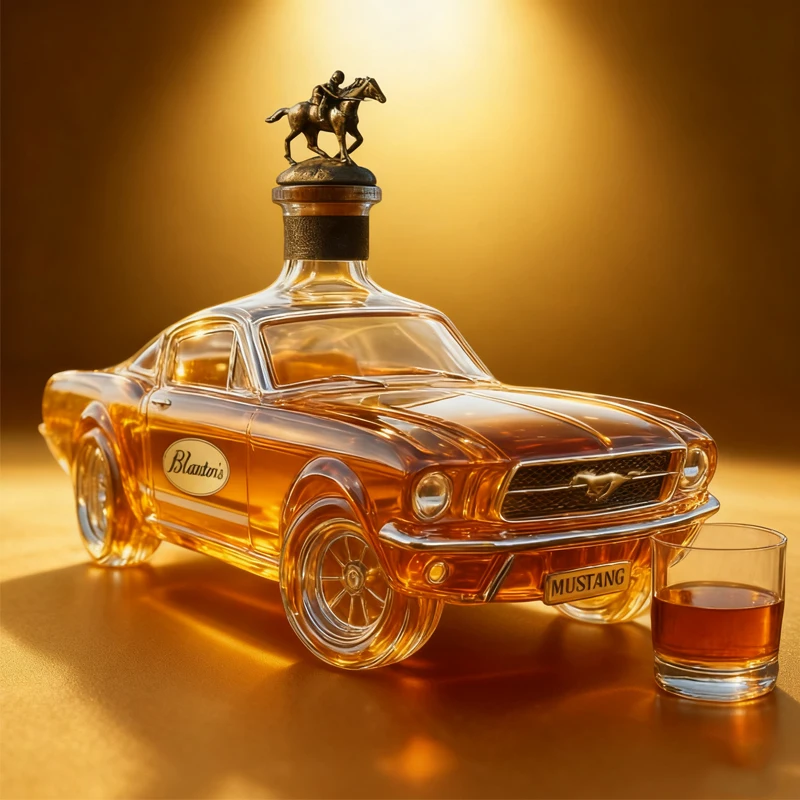 New modern style car Mustang whiskey bottle with high borosilicate