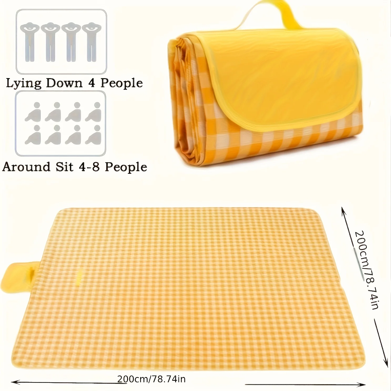 Extra large waterproof and sand proof picnic blanket-foldable beach mat, suitable for camping, hiking, and outdoor activities
