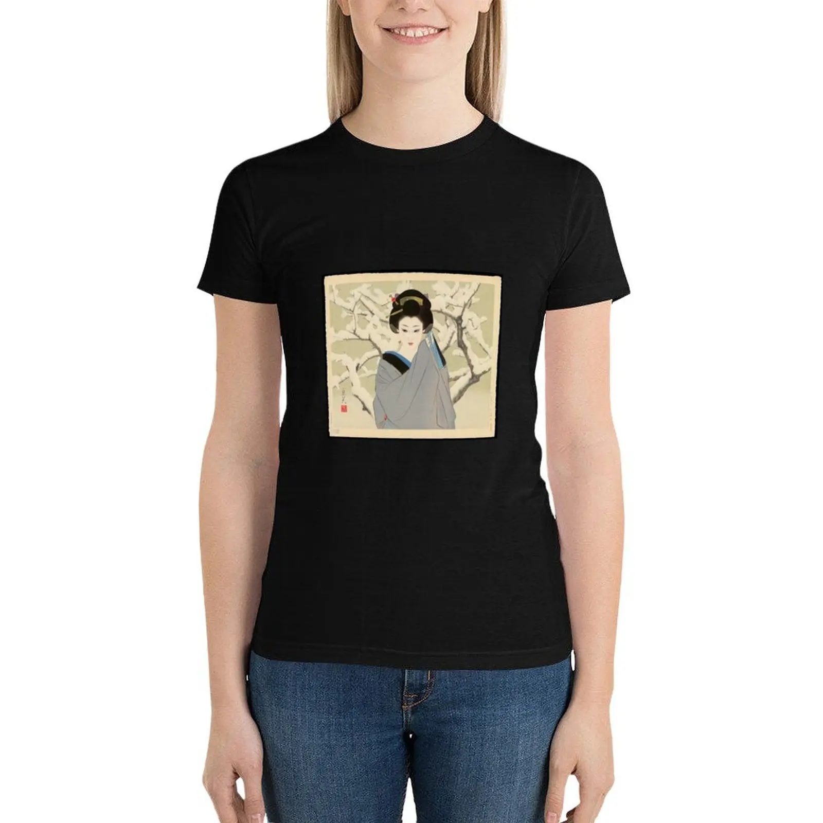 

Shimura Tatsumi Two Subjects Japanese Women Snow T-Shirt sublime vintage blacks funny t shirts for Women