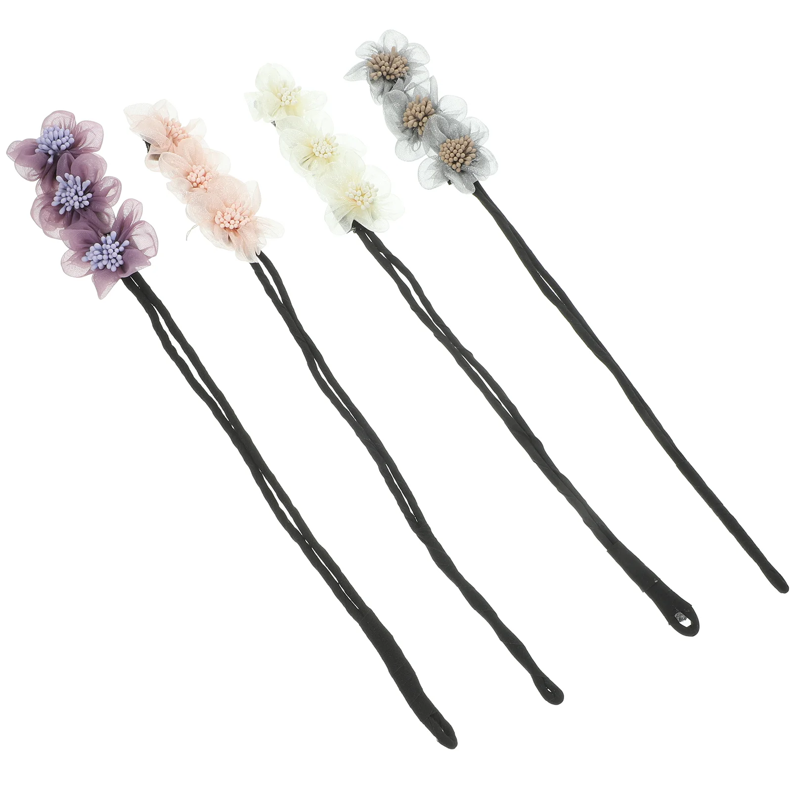 

4pcs Hair Bun Maker Women Hair Ties Flower Bun Maker Lazy Hair Curler Hair Tools