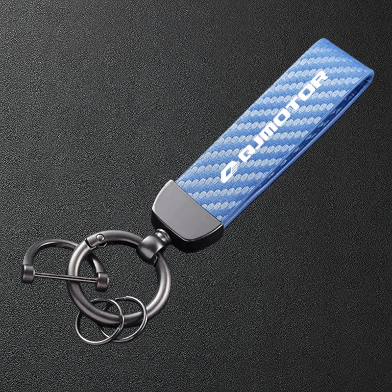 High-Grade Motorcycle Carbon Fiber Patterned Metal Keychain Keyring