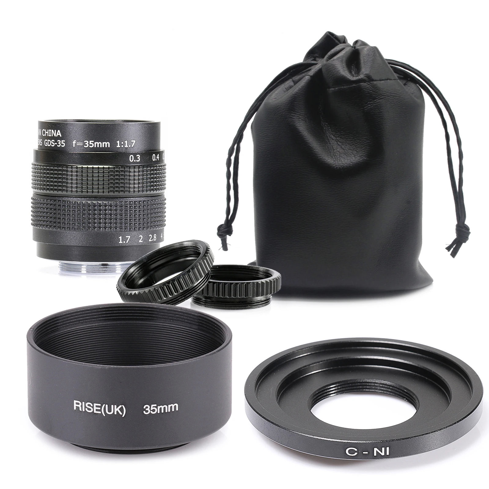 

Объектив Fujian 35 мм f/1,7 APS-C CCTV + переходное кольцо + 2 макрокольца + бленда объектива для беззеркальной камеры NIKON1 J1/J2/J3/J4/J5