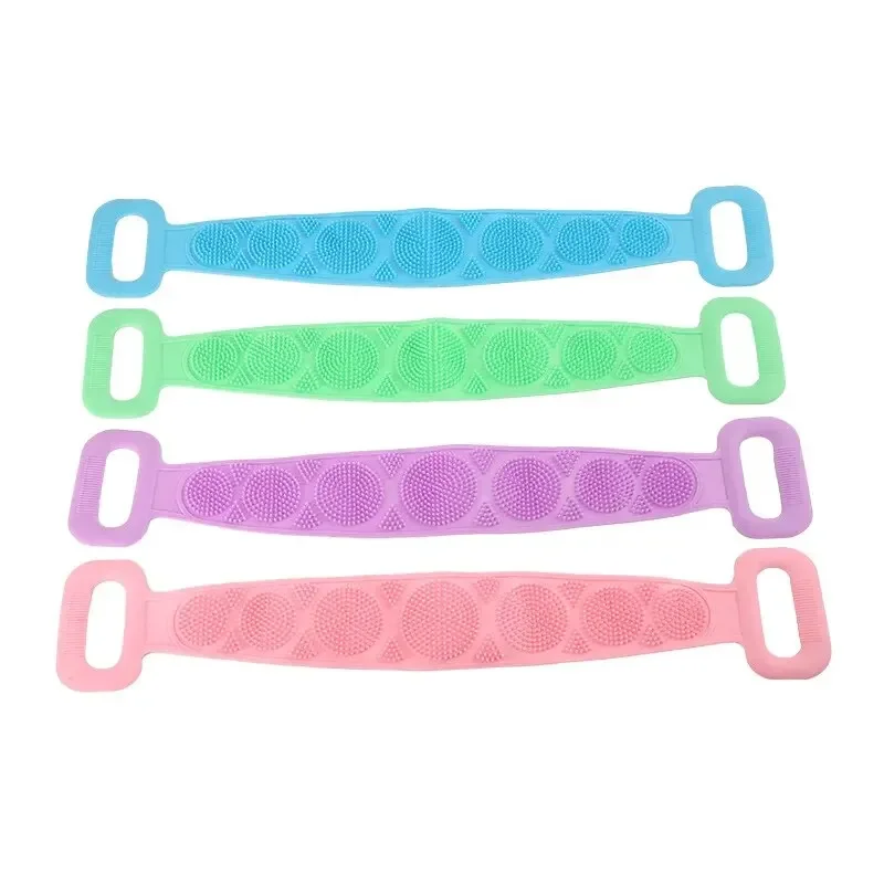 Silicone Body Scrubber  Massage Brush - Bath Towel Shower Belt for Skin Exfoliation