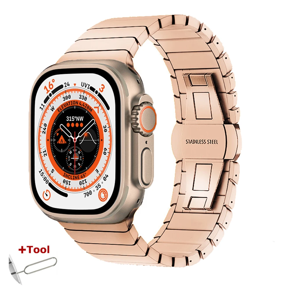 Elegant Stainless Steel Metal Link Watch Strap