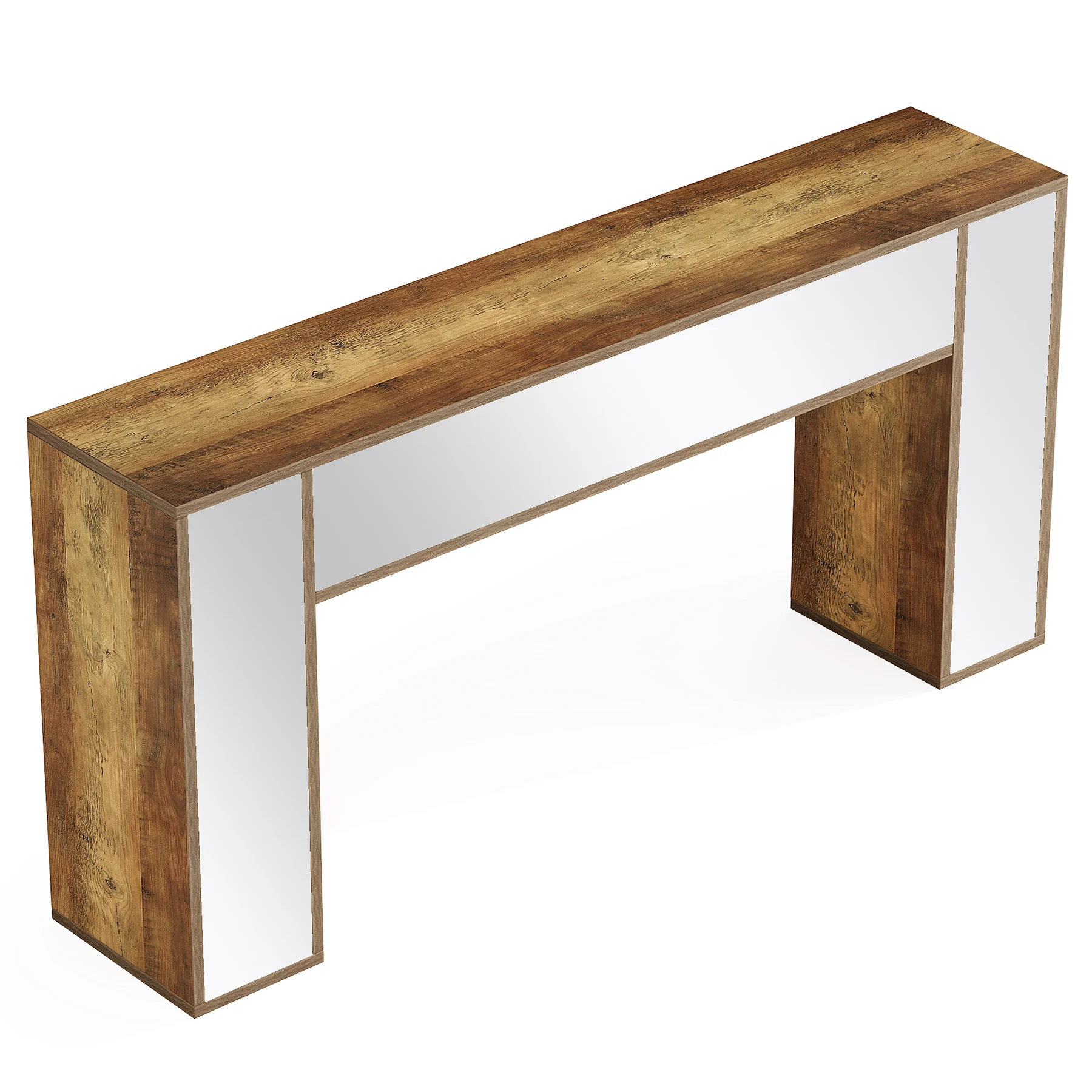 Villa Hotel Living Room Bedroom Farmhouse Modern Entrance Access Console Table with Mirror Finish and Storage