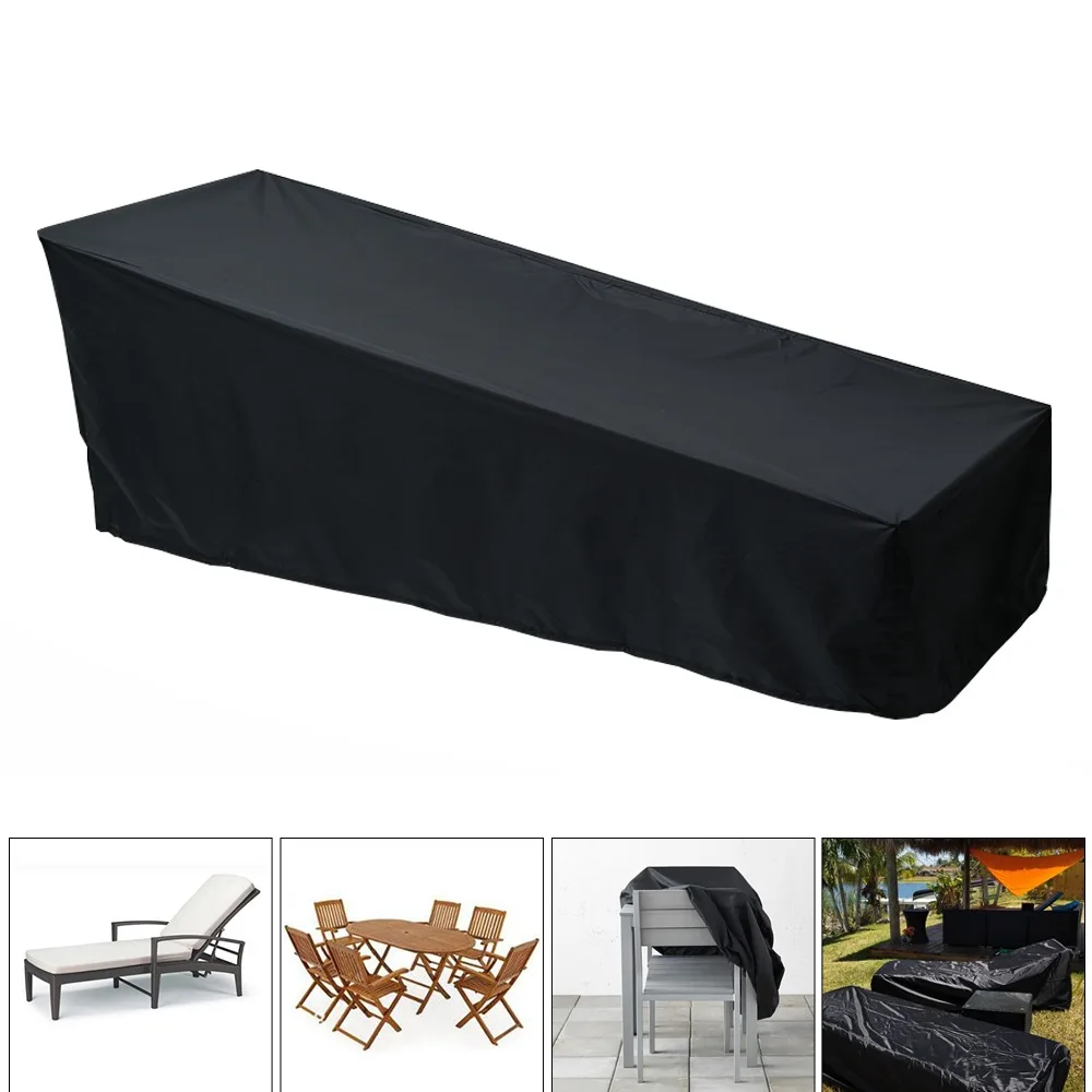 Outdoor Lounger Cover Patio Garden Beach Chair Cover Recliner Protective Bag Furniture Waterproof Dust Sunscreen Covers 2Pcs chair cover patio furniture cover chair dust cover