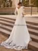 New Wedding Dress Customized Long Sleeves Scoop Neck Applique Sweep Train Vestidos De Novia A Line Bridal Gown for Bride 2024 2