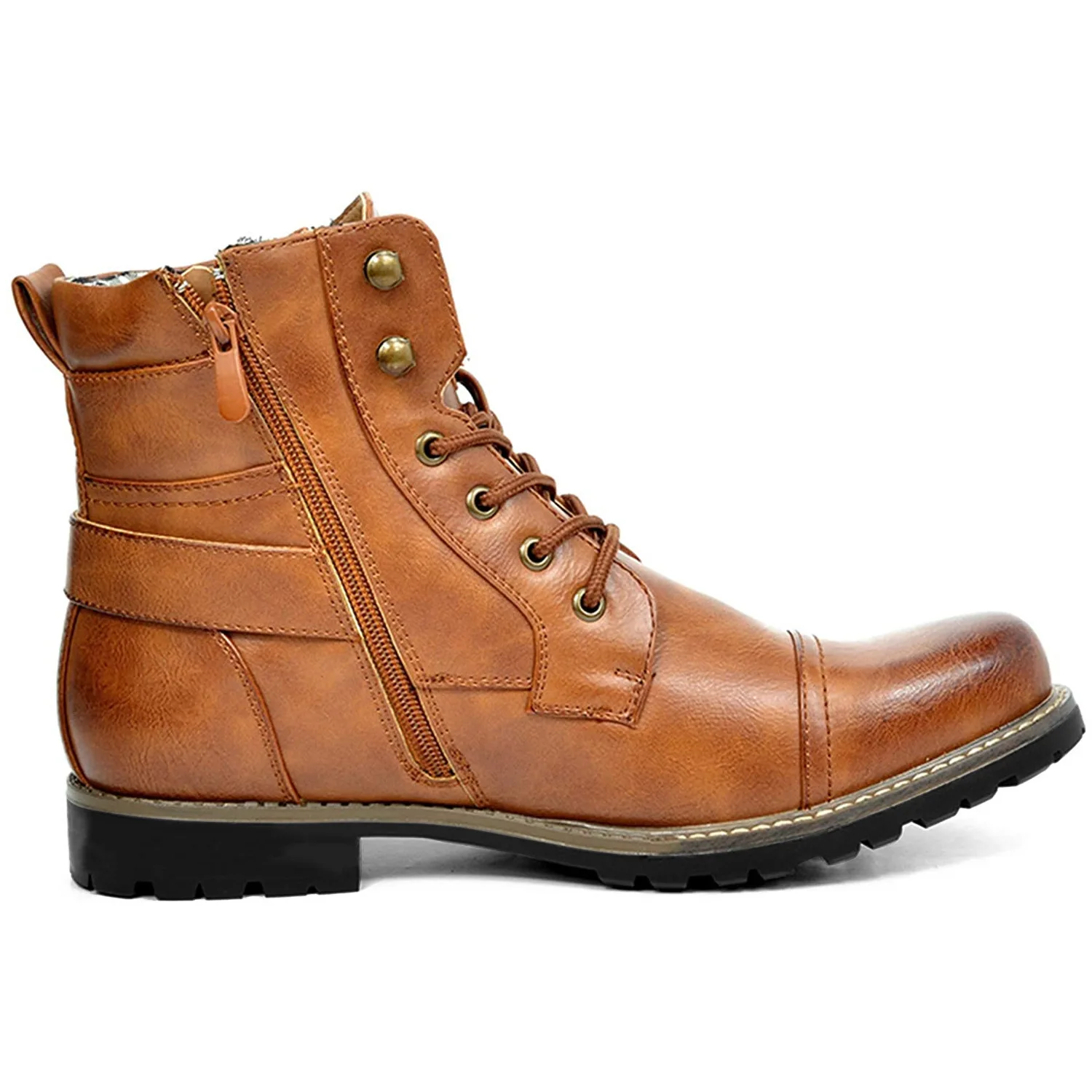 Men Leather Vintage Motorcycle Boots