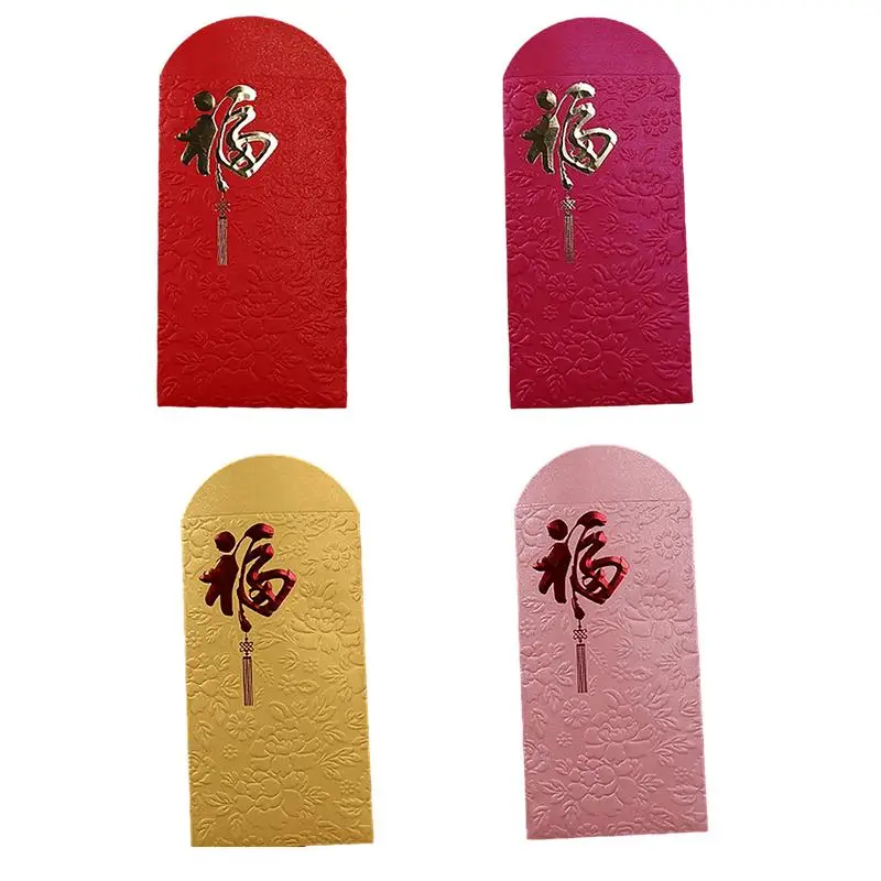 

Chinese New Year Lucky Red Envelope with Fu Character 10pcs Packets Hong Bao Gift Money Envelopes Money Pocket Pretty Envelope