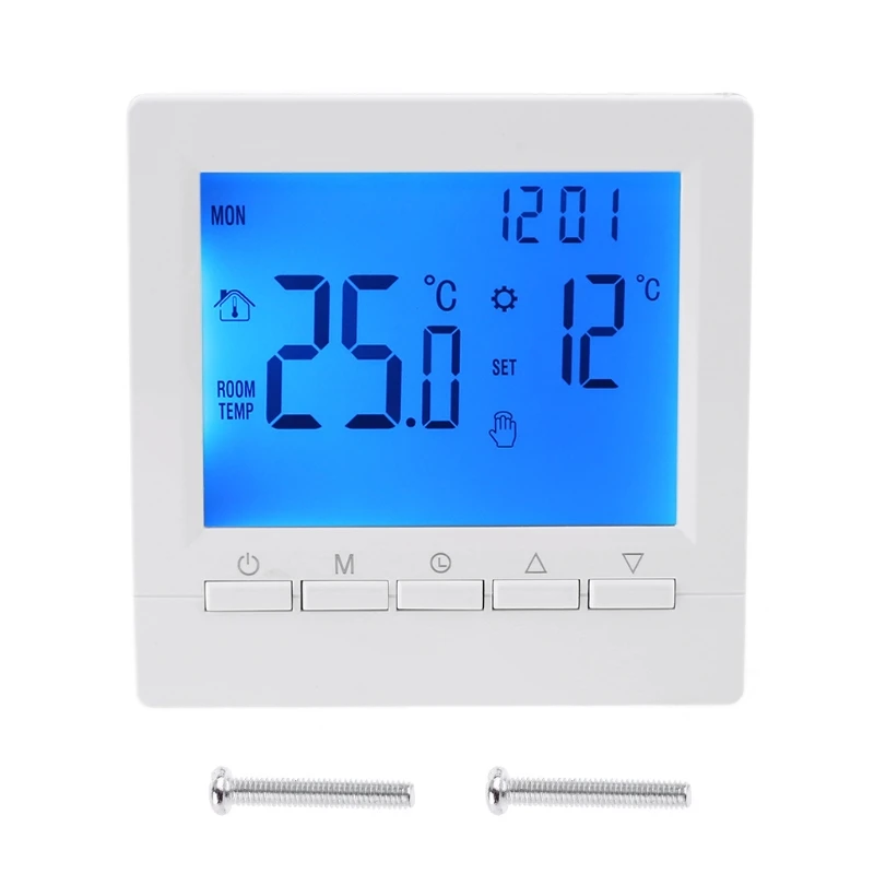 

XX9B LCD Gas Boiler Thermostat 3A Weekly Programmable Room Heating Wall Mount Temperature Controller 86x86mm ME83L
