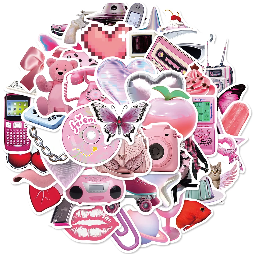 

Наклейки для девочек серии 3y2k, 10/50 шт., украшения «сделай сам» для детских игрушек, ноутбуков, мобильных телефонов, чемоданов, наклеек