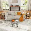 Lift Top Coffee Table with Hidden Storage Compartment Shelves and 2 Fabric Baskets, Retro Central Table with Wooden Lift-Up Tabl 1