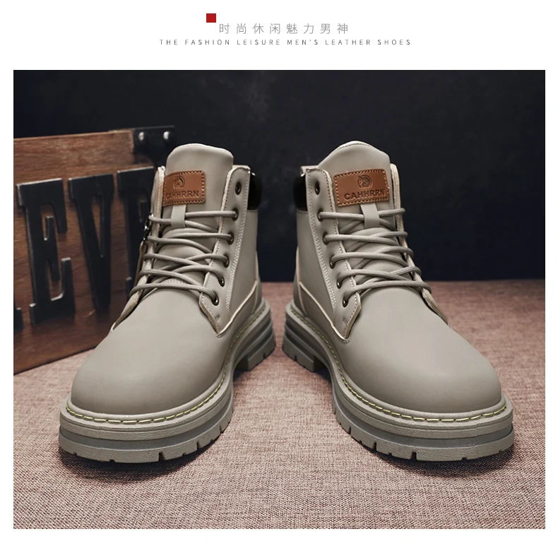 CYYTL Mens Boots Casual Winter Shoes Platform Leather Outdoor Designer Luxury Work Safety Ankle Sneakers Chelsea Cowboy Tactical