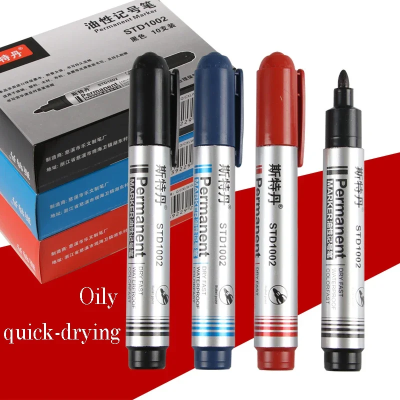 Round Toe Waterproof Ink Permanent Oil Marker Pens for Glass Ceramic Marking Pen Office School Supplies Large Capacity Pens permanent marker pen permanent marker markers pen permanent markers marker pens 3pcs