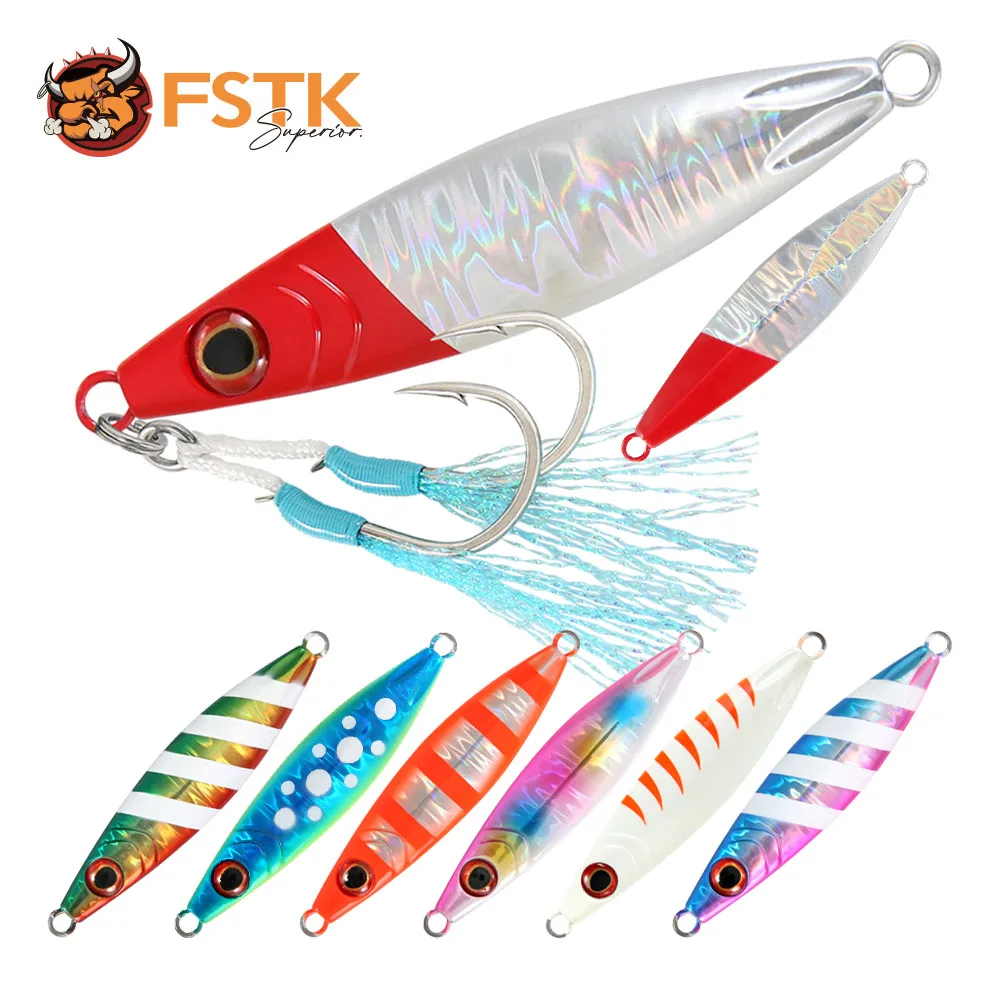 2024 FSTK Rattle Jig metal jig Fishing Lure 20 30 40 60 80G Shore Cast  Jigging Spoon Bass Fishing Bait Trout Saltwater Jig Lures