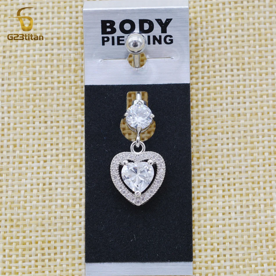 Belly Button Ring Jewelry G23titan Women Fashion Crystal Titanium Navel Bar