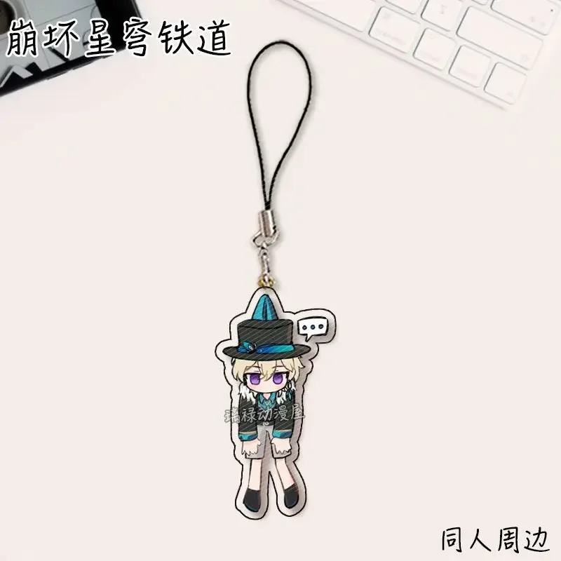 Honkai Star Rail 귀여운 휴대폰 끈 Dr. 비율 Aventurine Kawaii 액세서리 아크릴 펜던트 스트랩 매달려 귀여운 로프 선물