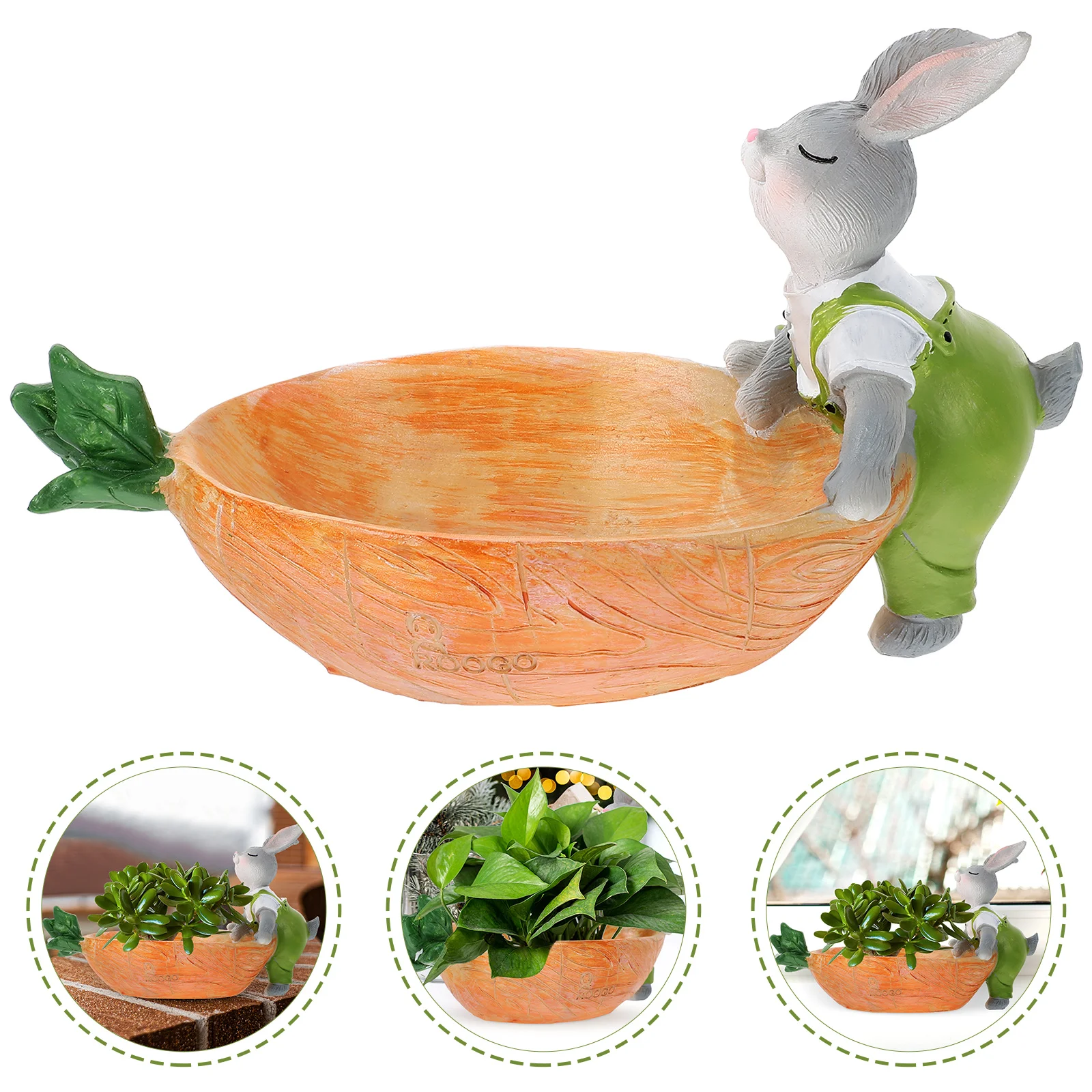 Rabbit Pot Resin Succulents Pots Statue Plant Flower Office Decor Animal Shaped Planter Small Flowerpots Cactus 4