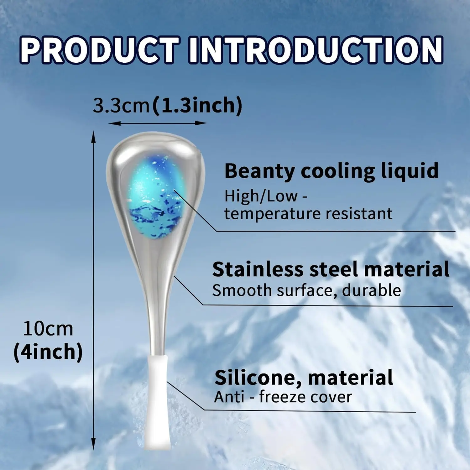 Ice Globes for Face Eyes Stainless Steel Cryo Sticks for Beauty Routines Facial Cold Roller Cooling Globes for Puffiness Wrinkle