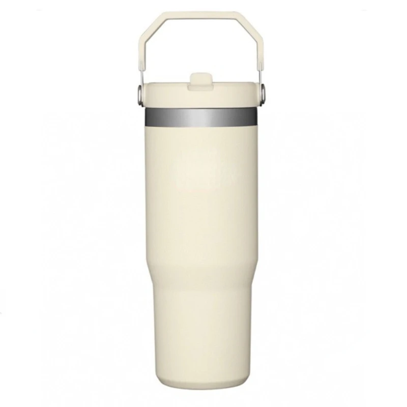 

Original Stainless Steel Tumbler with Straw, Vacuum Flask, Water Bottle, Family Car Thermos Cup, Cold for 12Hour, 30oz