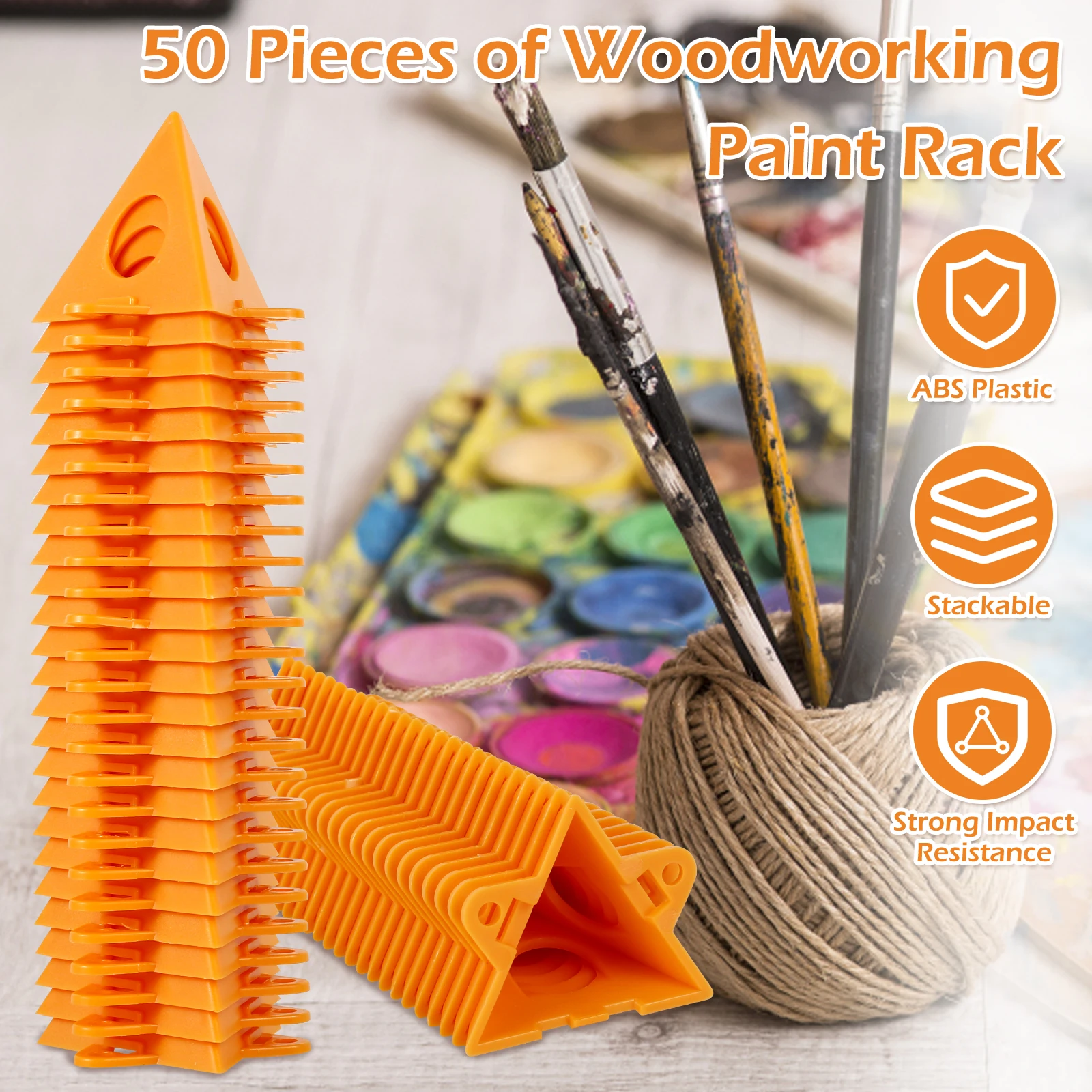 Paint organizer 50Pcs Pyramid Stands Triangle Stands Paint Tool Plastic Mini Cone Paint Reusable Painting Pads Feet High Canvas Support