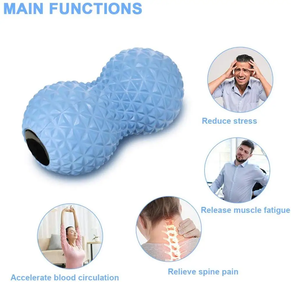 EVA Peanut Massage Ball Double Lacrosse Massage Ball Mobility Ball for Physical Therapy Deep Tissue Back Hand Foot Massage Tool