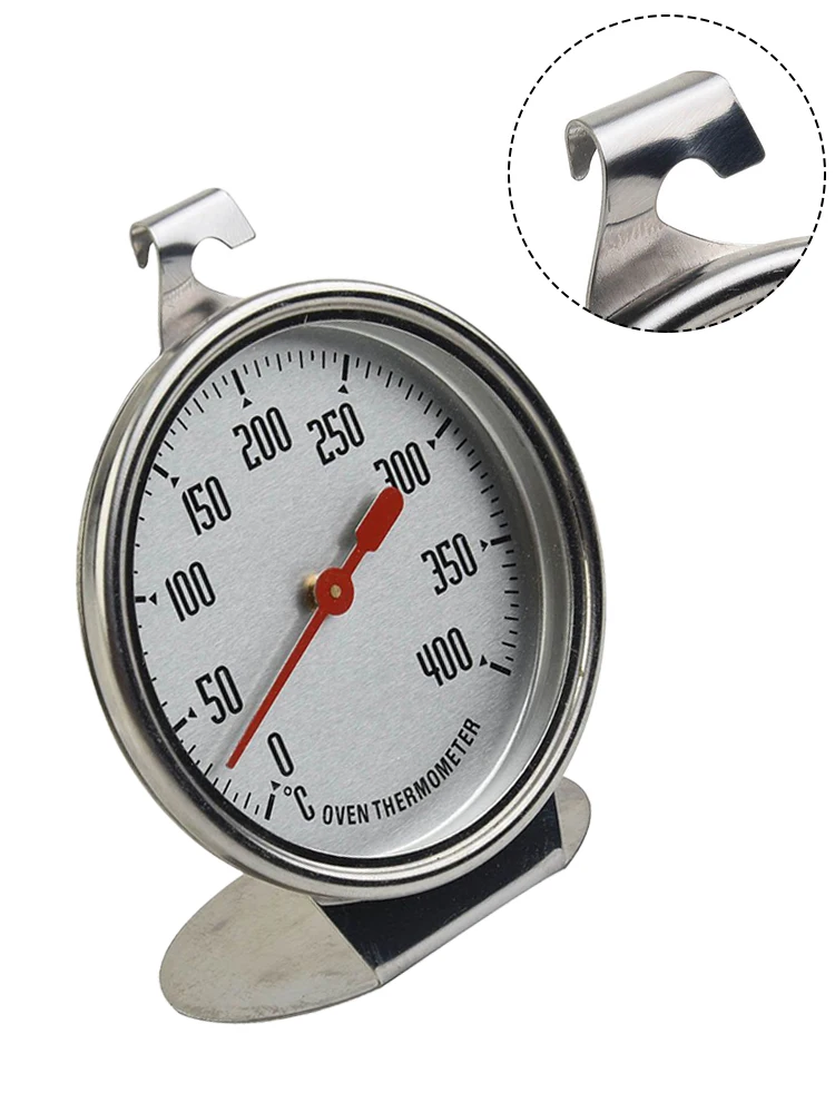 50-280 Celsius Oven Thermometer Stainless Steel Stand Large Dial