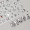 Colored Crystal Star Love Heart Shiny Silver Hollowed Smudging Rainbow Flower Jelly Embossed Nail Art Stickers Manicure Decals 5