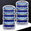 Manual Shaving For Men Replace Head Five Layer Blade Eight Comfortable Shaving Blades The Latest Blue No Skin Damage Uncharged