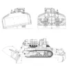 JDM 575 RC Hydraulic Bulldozer 1/14 Heavy Duty Metal Dozer Truck PL18 LITE Remote Control Light Sound System RC Toy Model Gift 6