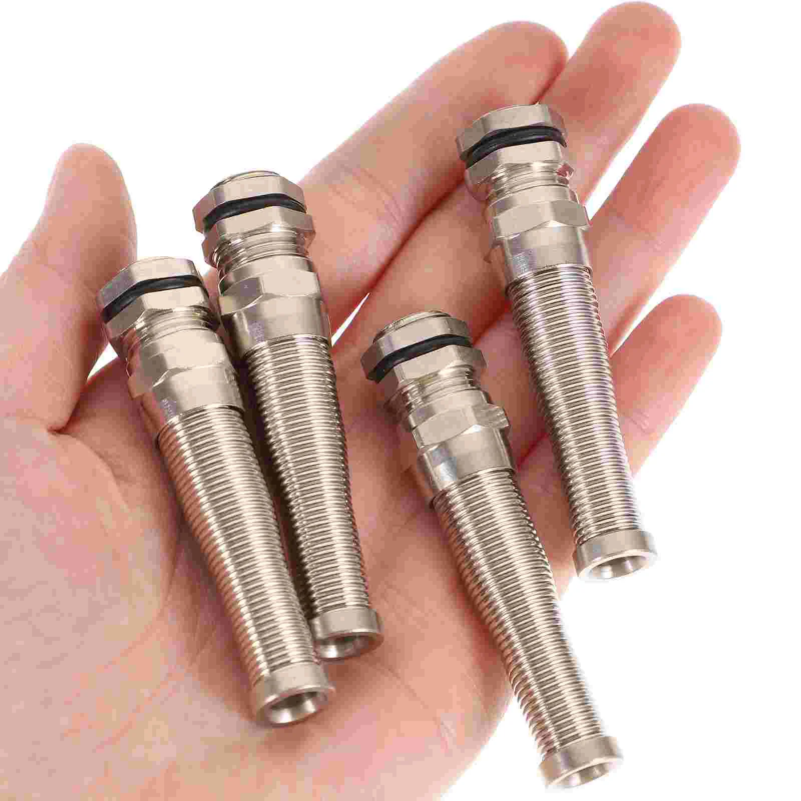 

4 Pcs Brass Cable Glands Waterproof Cord Connector Coupler Adapter Pass Through Protector