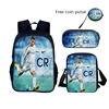 3 pcs set Football CR7 Star Child School Backpack with Lunch Bags Pencil Bags School Bags for R-Ronaldos Boys Girls Best Gift 5
