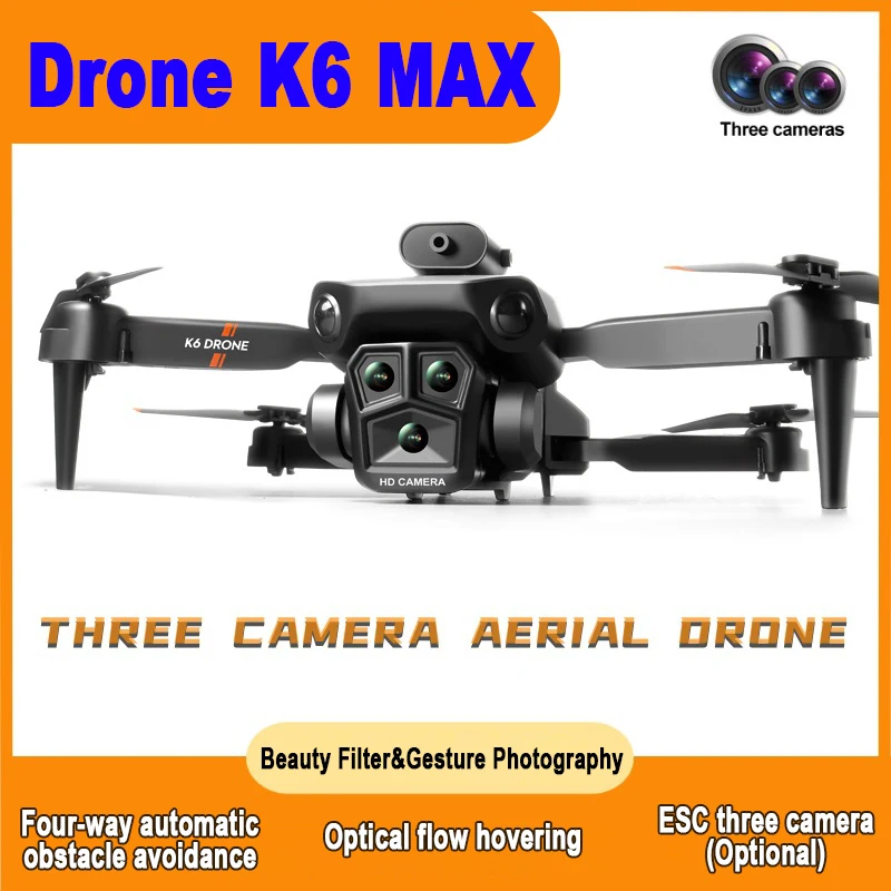 

New K6 Max Drone HD HDR 8K Professional Aerial Photography Aircraft 3-Camera One-Key Return Obstacle Avoidance GPS K6 Mini Drone