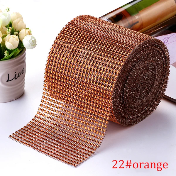 10-Yard Rhinestone Mesh Trim with 24 Rows for DIY Wedding and Party Decoration