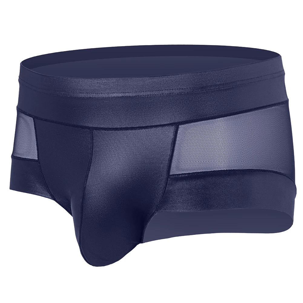 

Men Sexy Underwear See-through Mesh Boxer Shorts U Convex Pouch Trunks Briefs