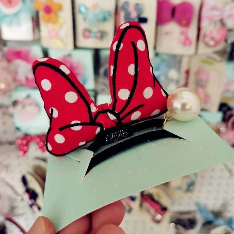 Disney Princess Hair Accessories Minnie Ears Bow Hair Hoop Head Rope Rubber Band Hoop