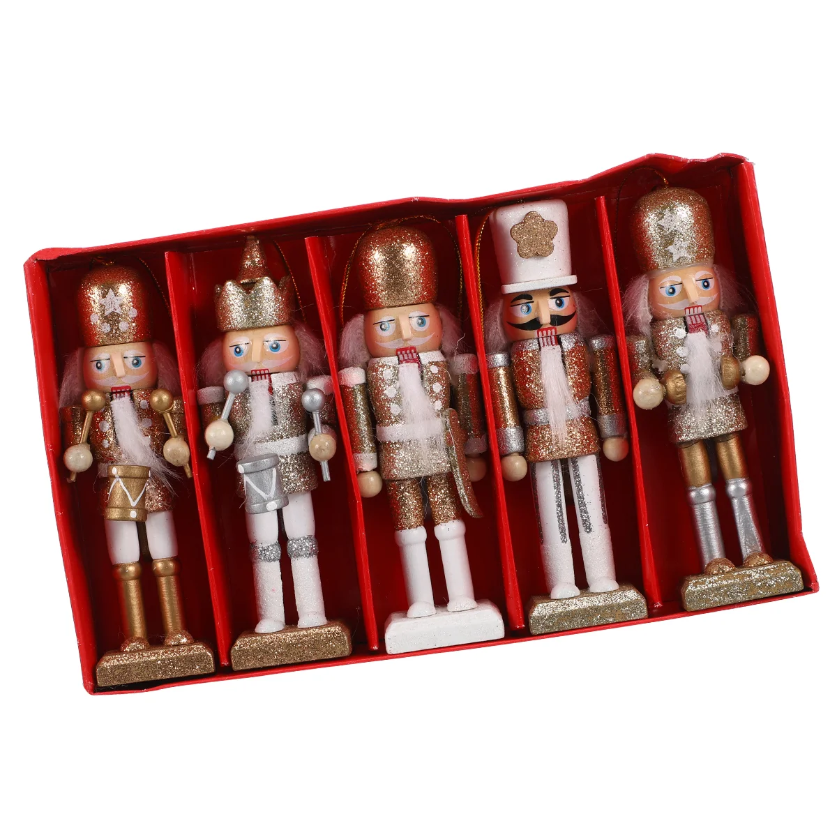 

Christmas Wooden Doll home decor Christmas Nutcracker Doll Pendant Creative Glittering Powder Doll Ornament for navidad