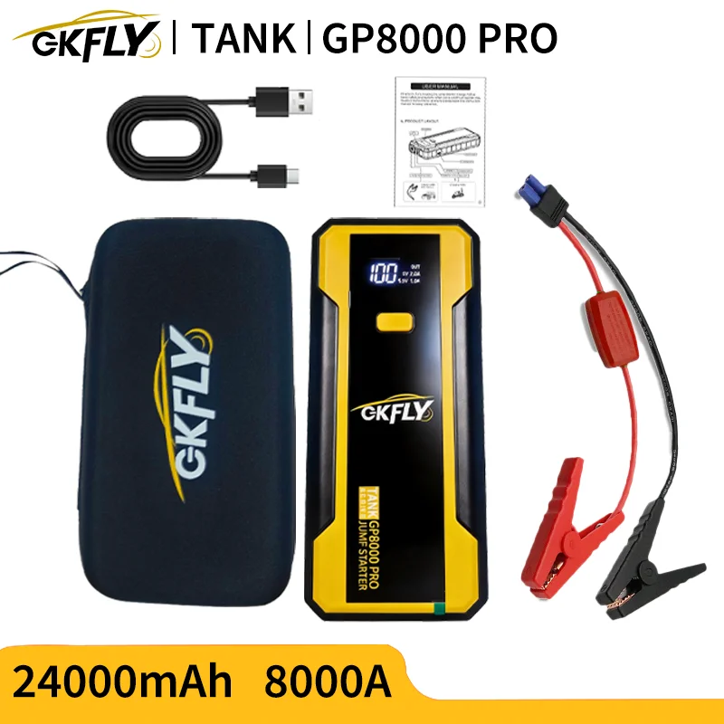GKFLY 4000A Car Jump Starter 59.2Wh Power Bank Battery Booster Charger 12V Starting Device Petrol Diesel Car Starter Buster