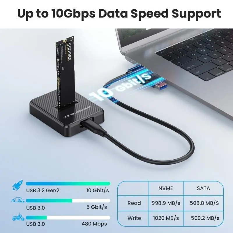 652F M.2 Nvme-USB C 도킹 스테이션 이중 프로토콜 M.2-USB C 어댑터