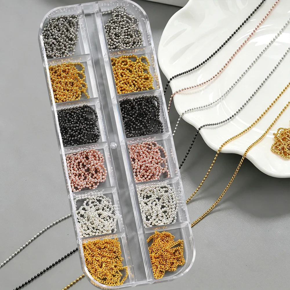 메탈 네일 아트 체인 6 색 네일 체인 3D 네일 장식 참 장식품 개성 네일 쥬얼리 네일 디자인 장식품 매니큐어용