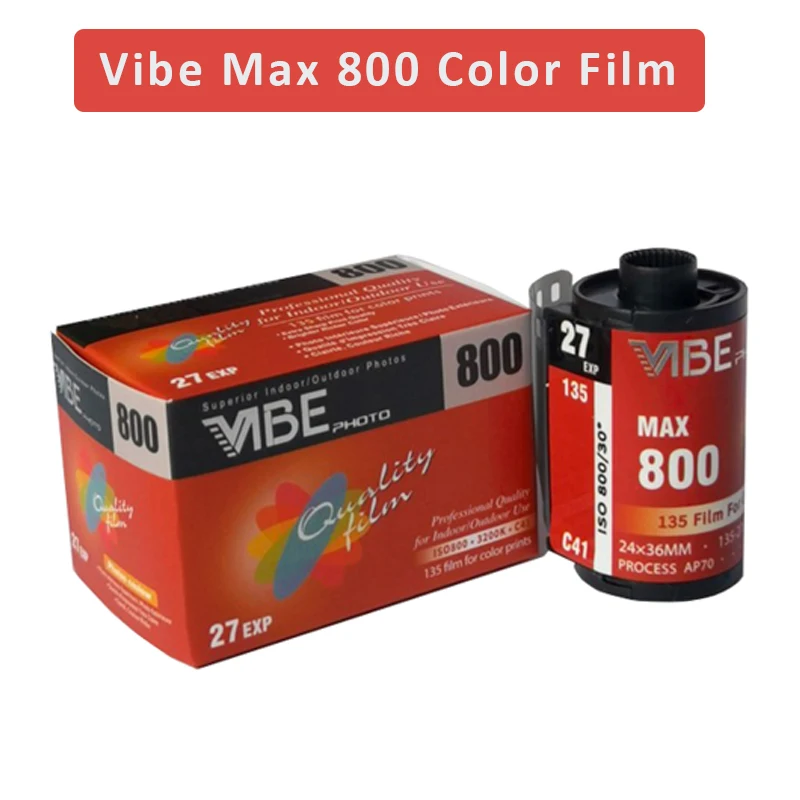 Description Picture 2 of item1/3/5/10Rolls VIBE Max 800 Color Film ISO 800 135 Negative Film 27EXP/Roll 35mm Film for VIBE 501F/Kodak H35/M38/M35 Film Camera